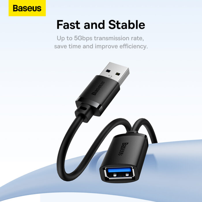 Baseus AirJoy Series USB3.0 Extension Cable Cluster Black 2M