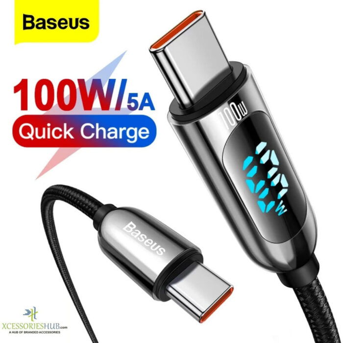 Baseus Digital Display Fast Charging Data Cable Type C To Type C 100W