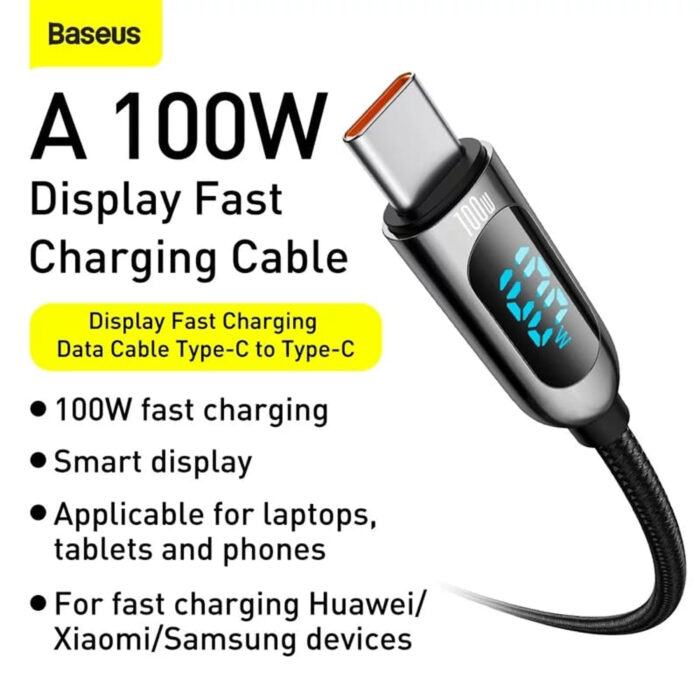 Baseus Digital Display , Baseus Digital Display Fast Charging, Baseus Digital Display Fast Charging Data Cable Type C To Type C 100W