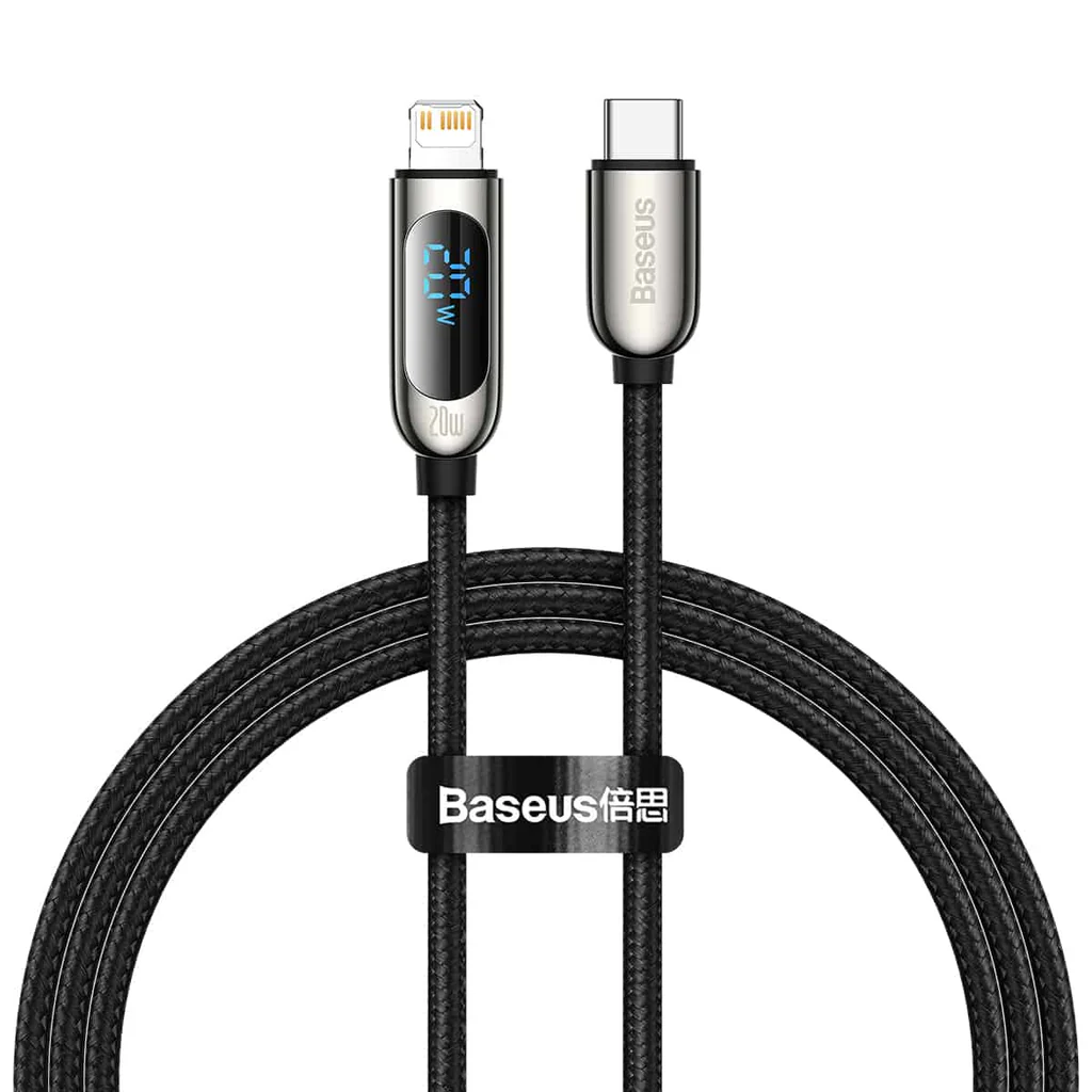 Baseus Display Fast , Baseus Display Fast Charging Data, Baseus Display Fast Charging Data Cable Type-C to IP 20W 2m Black