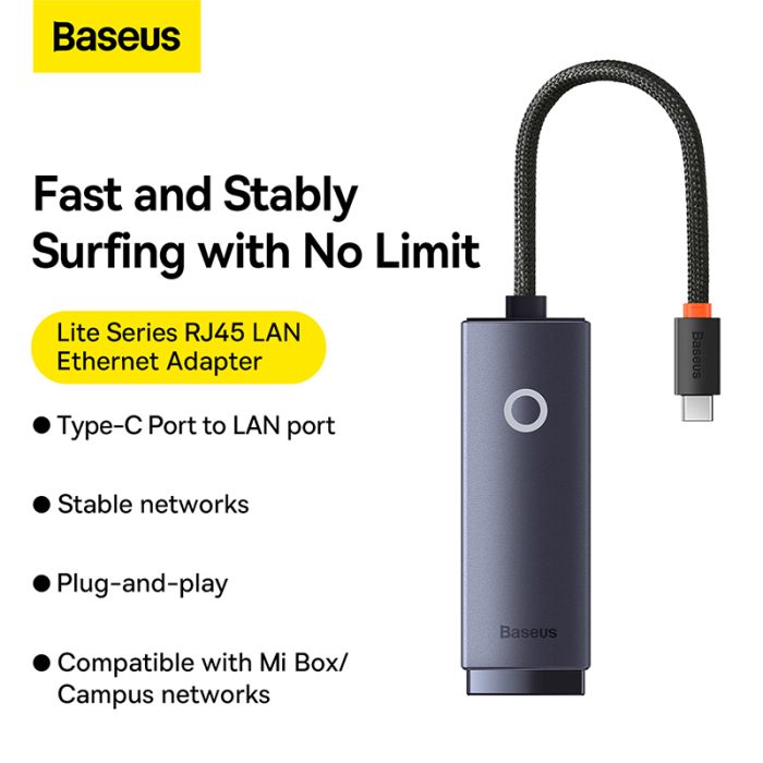 Baseus Lite Series, Baseus Lite Series Ethernet Adapter,Baseus Lite Series Ethernet Adapter USB A to RJ45 LAN Port 4