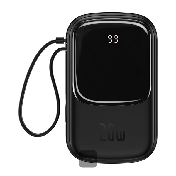 Baseus Qpow Digital ,Baseus Qpow Digital Display quick, Baseus Qpow Digital Display quick charging power bank 20000mAh 20W (With IP Cable)Black