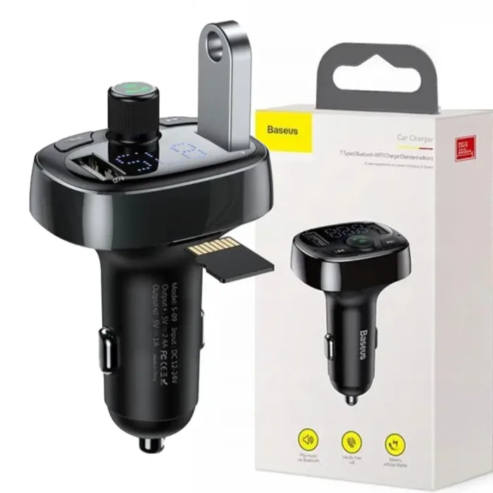 Baseus S 09 Pro Series Car FM Transmitter Cluster Black - Image 2