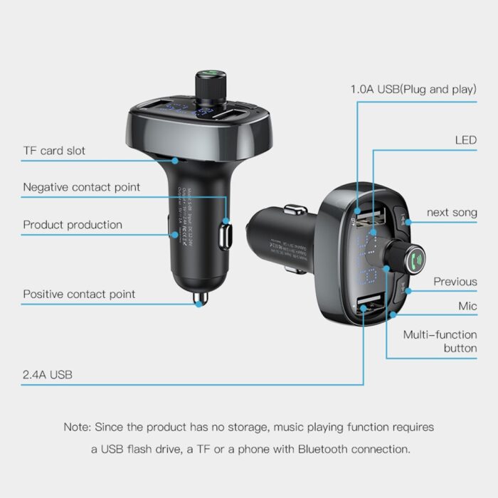 Baseus S 09 Pro Series Car FM Transmitter Cluster Black - Image 3