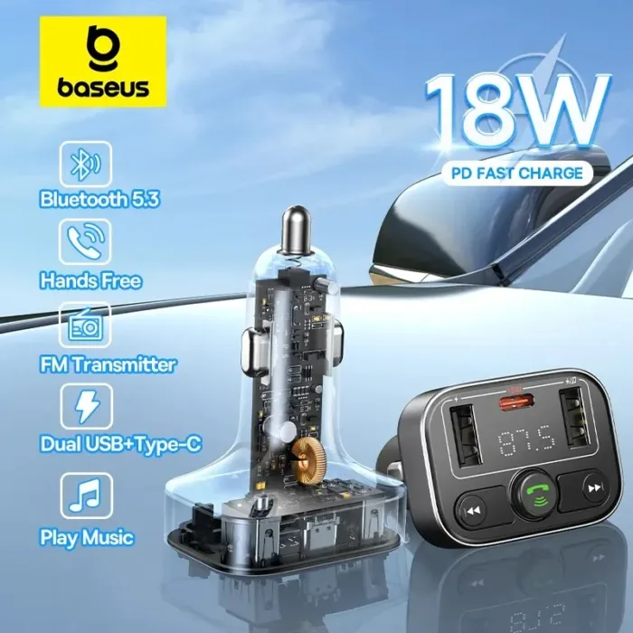 Baseus S 09 Pro Series Car FM Transmitter Cluster Black - Image 4