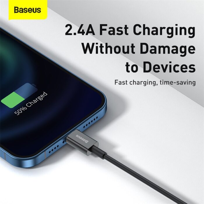 Baseus Superior USB to Lightning, Baseus Superior USB to Lightning 2.4A 2M, Baseus Superior USB to Lightning 2.4A 2M Fast Charging Data Cable