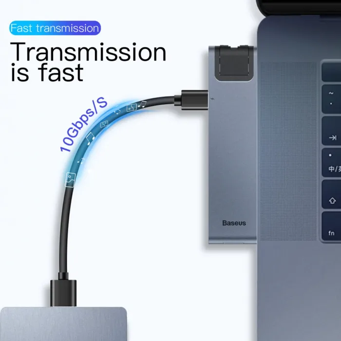 Baseus Thunderbolt C+ Pro 7 In 1 Smart Multifunctional Hub - Image 4