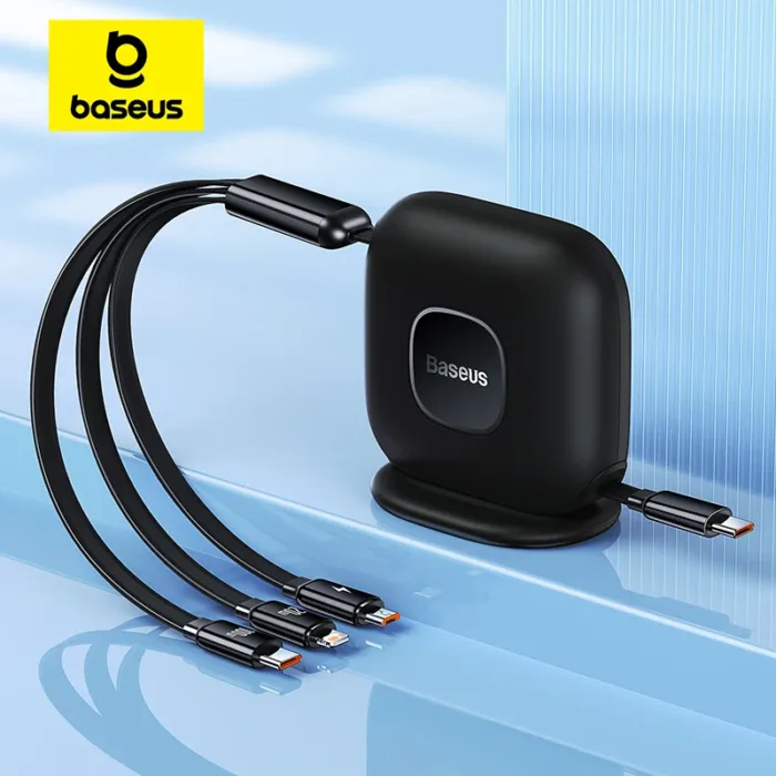 Baseus Traction Series, Baseus Traction Series Retractable, Baseus Traction Series Retractable 3 in 1 Fast Charging Cable