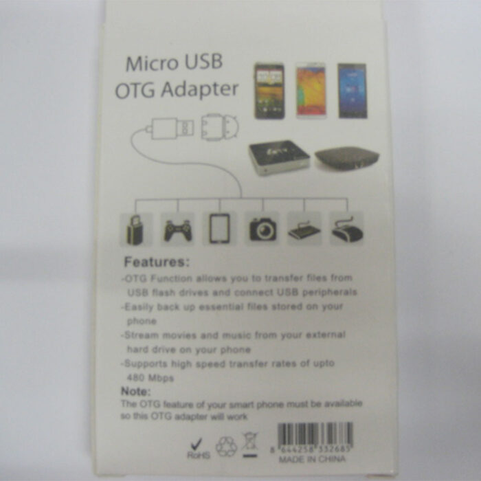 Micro USB Mini ,Micro USB Mini OTG ,Micro USB Mini OTG Adaptor White