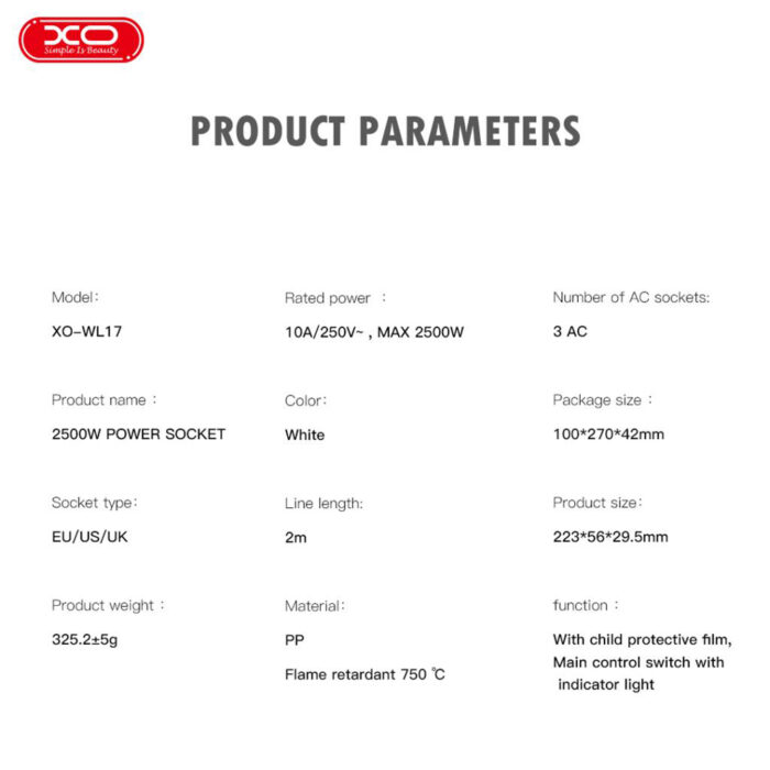 XO 2500W 3AC Power Socket WL17 for sale