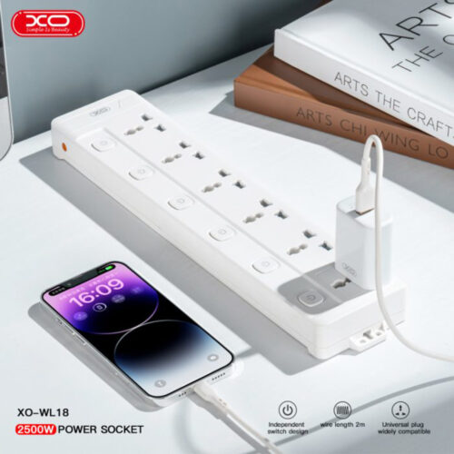 XO 2500W 6AC Power Socket with Independent Switch WL18