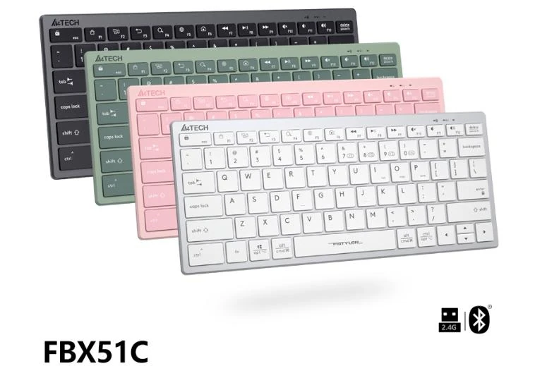 A4TECH FBX51C Bluetooth 2.4Ghz Mini Keyboard
