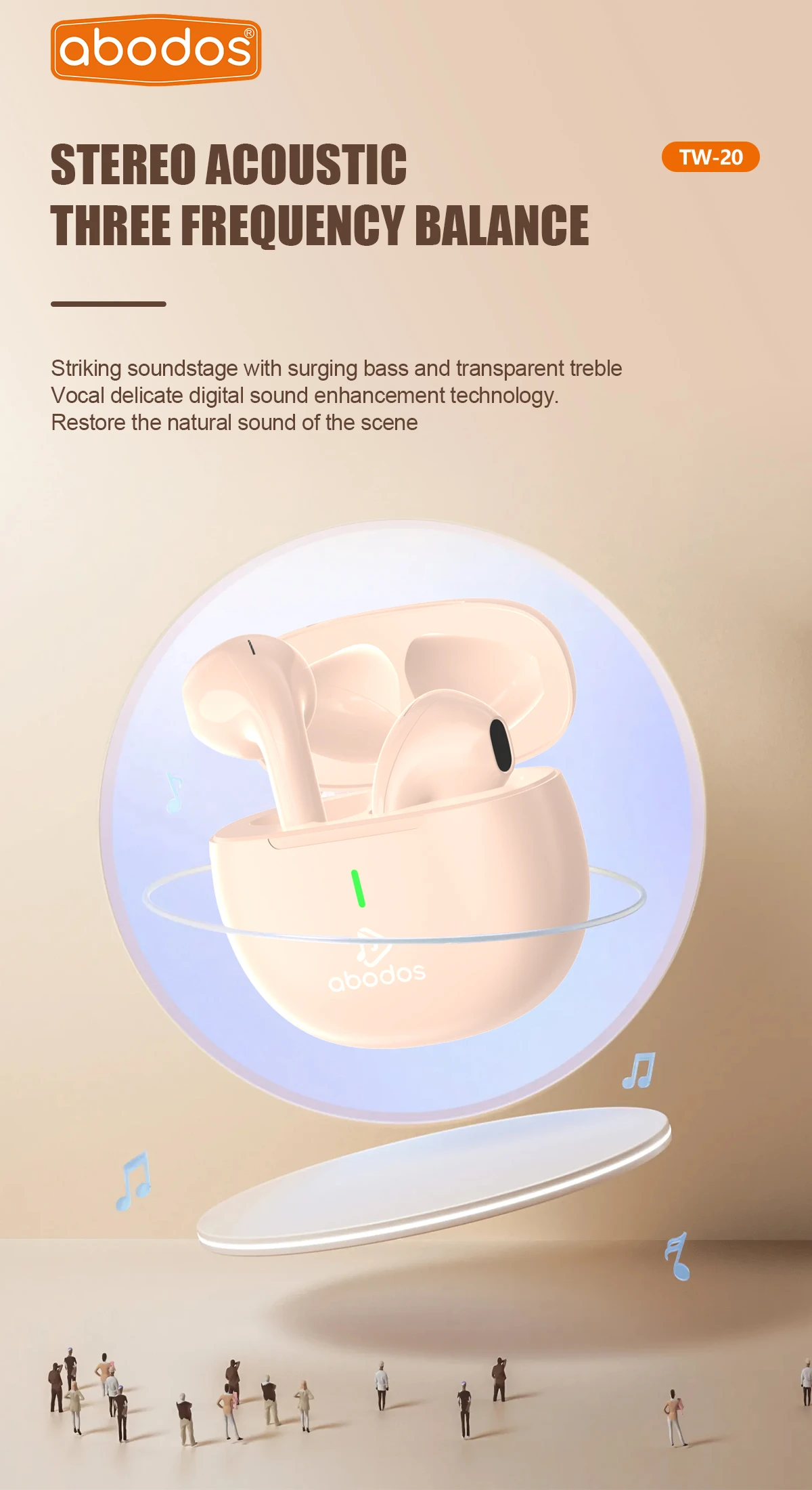 Abodos TW-20 Wireless Earphones