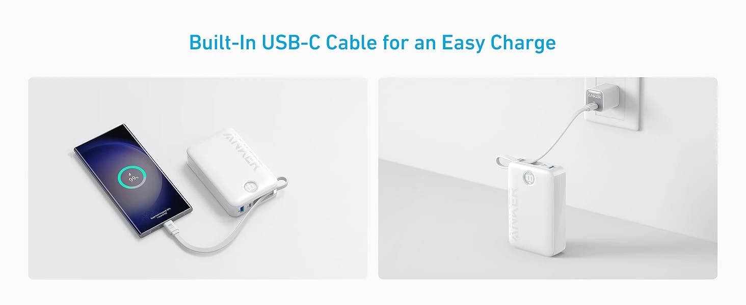 Anker 22.5W 20000mAh Power bank Built In USB C Cable | A1647