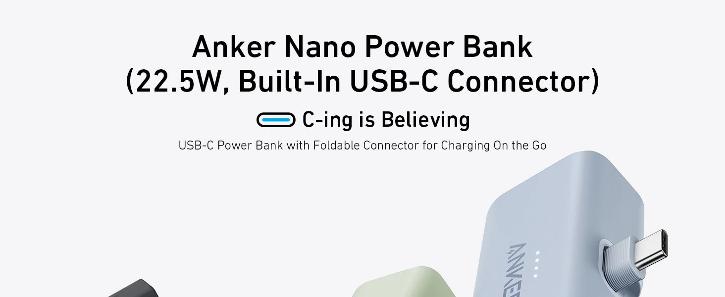 Anker Nano Power bank 5000mah with Built In Type-C Connector 22.5w | A1653