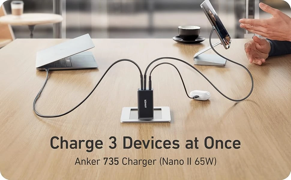 Anker A2667 GaN Multi-Head PD 65W Super Fast Charger For All Type-C Laptop Mobiles
