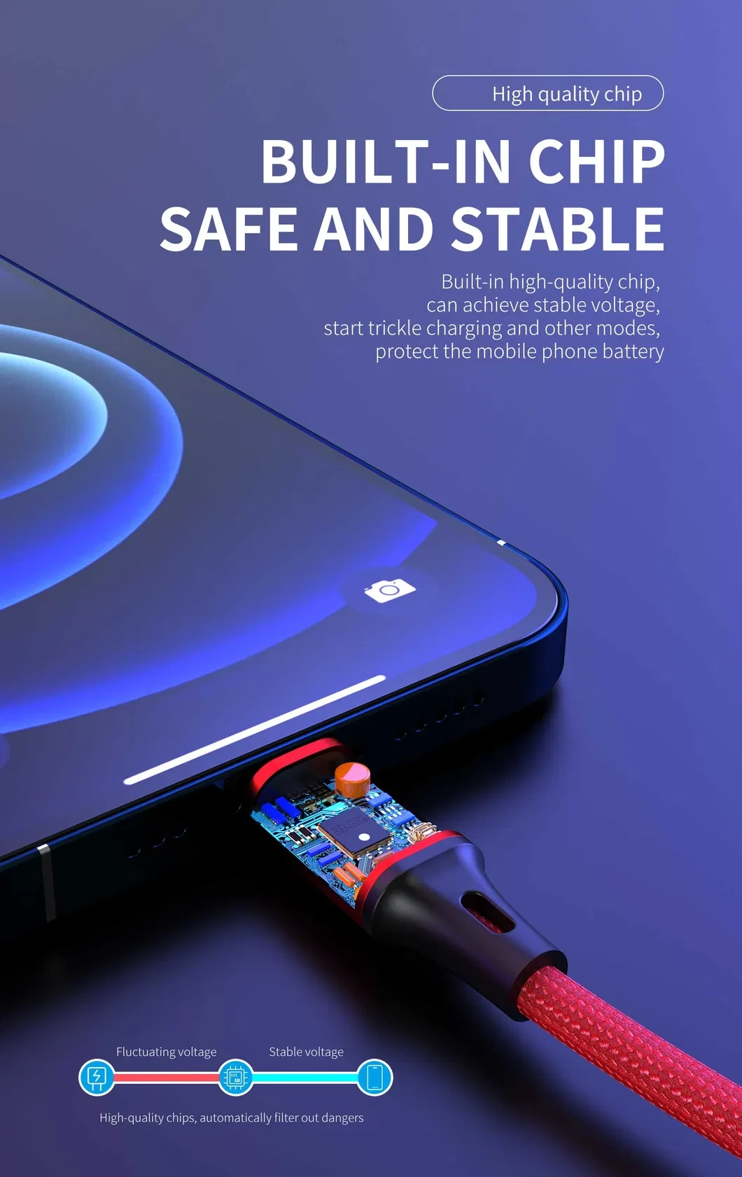 ASPOR 3 in 1 3A Data Cable U+C+IP AC-23