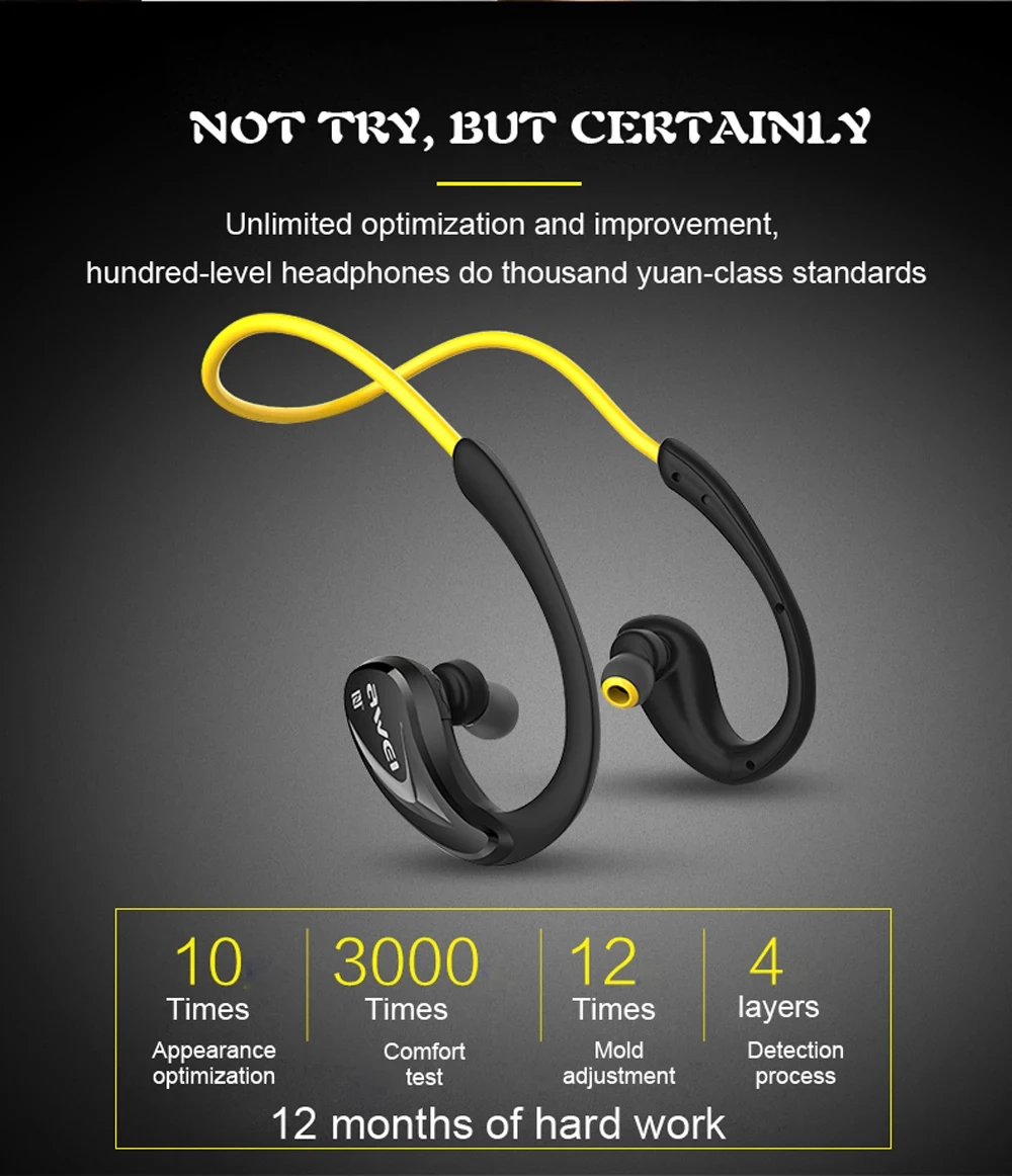 Awei A880BL Wireless Bluetooth Headset Gaming Earphones