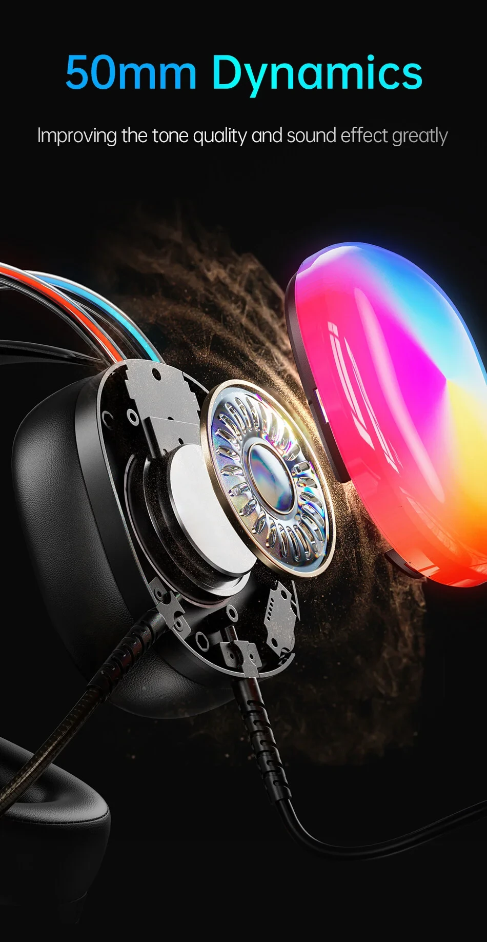 AWEI GM-11pro Colorful Light Gaming Headset – Black