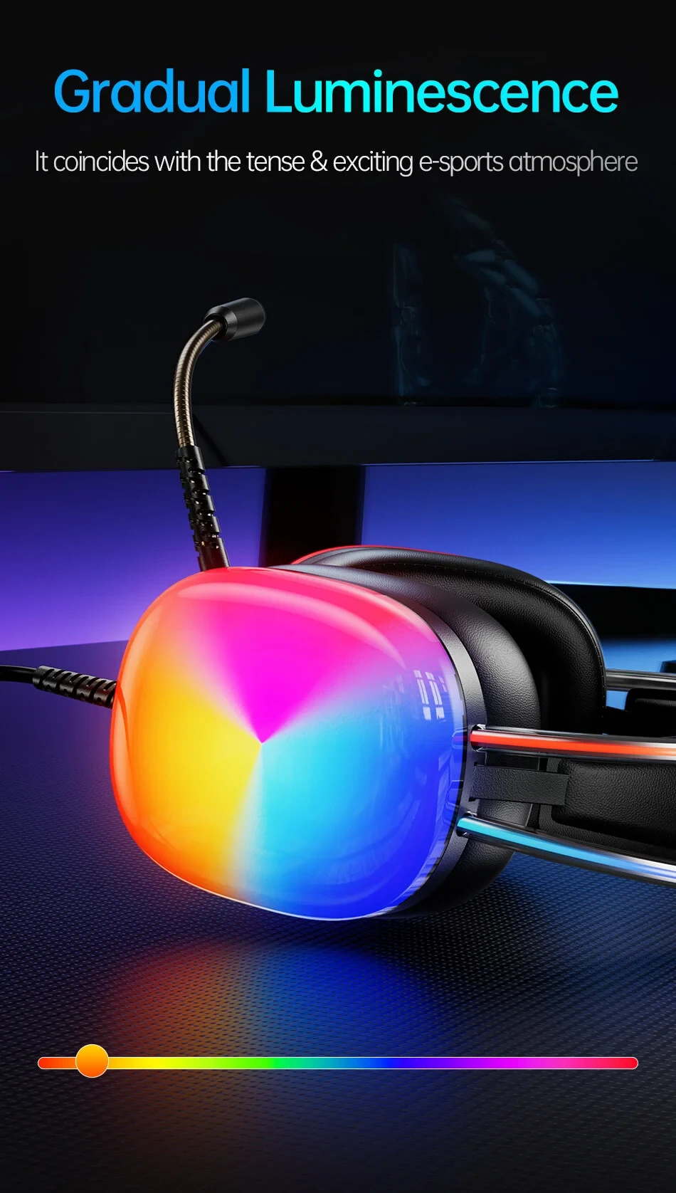 AWEI GM-11pro Colorful Light Gaming Headset – Black