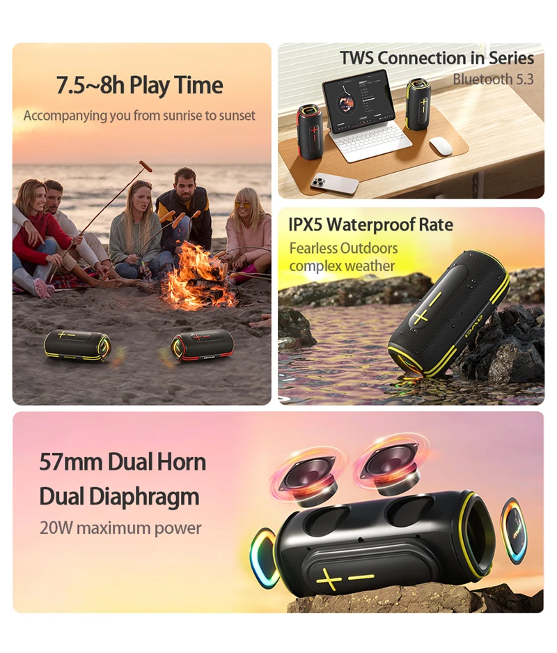 Awei KA5 20W Bluetooth Portable Speaker V5.3