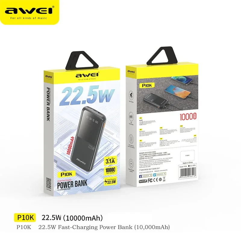 Awei P10K 3-in-1 Portable Power Bank 10000mAh