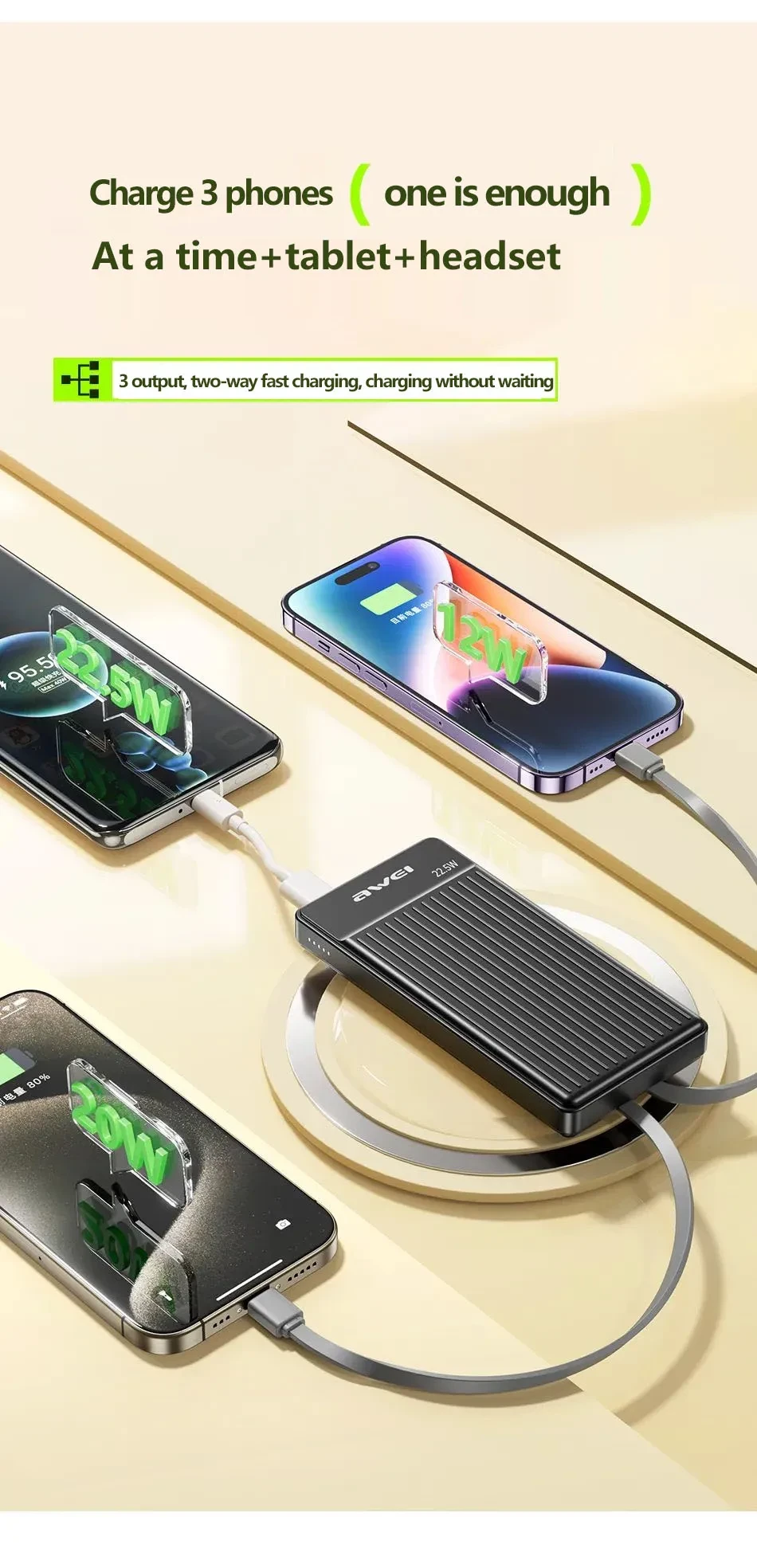 Awei P88K Portable Power Bank 10000mAh