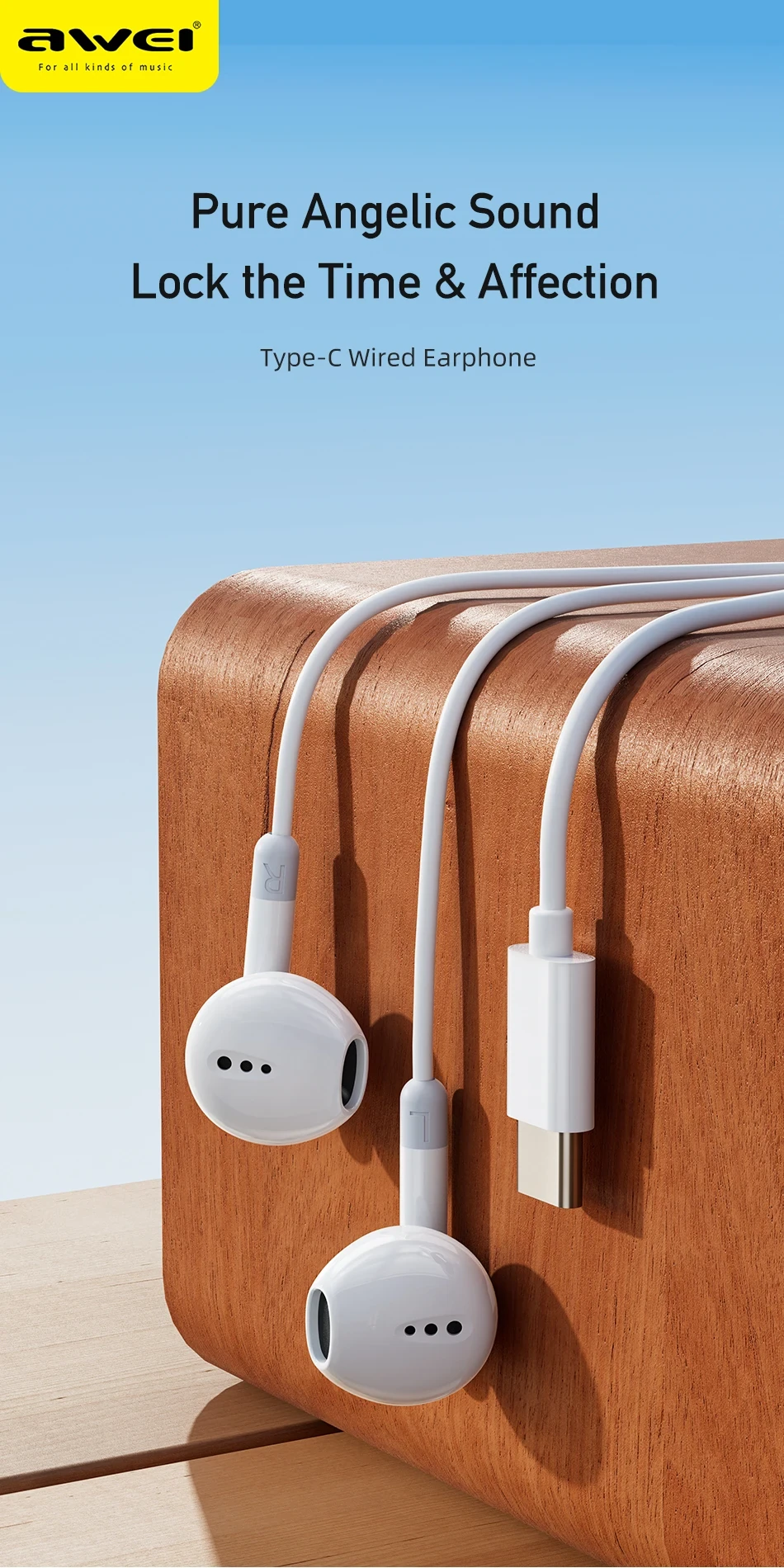 Awei PC-6/PC-6T Wired Earphones 3.5mm