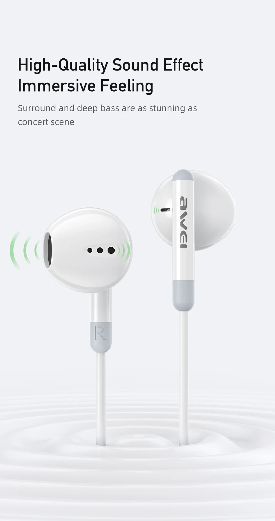 Awei PC-6/PC-6T Wired Earphones 3.5mm