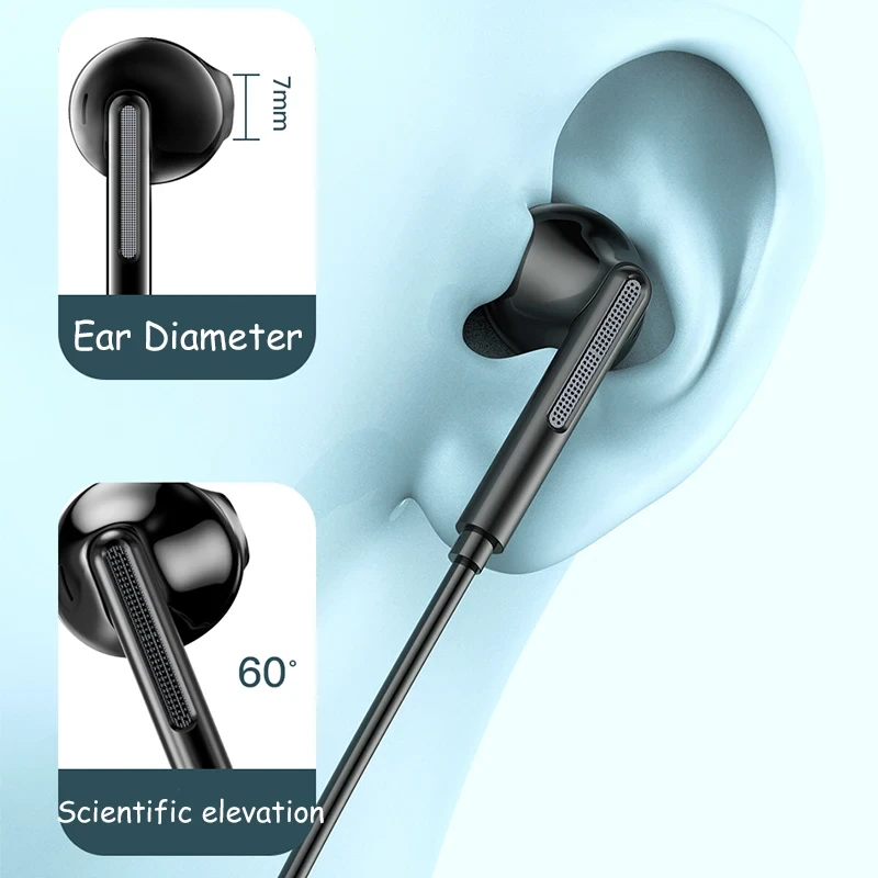 Awei PC-7T/PC-7 Wired Headphones With Mic Earphones Type C Hands-free
