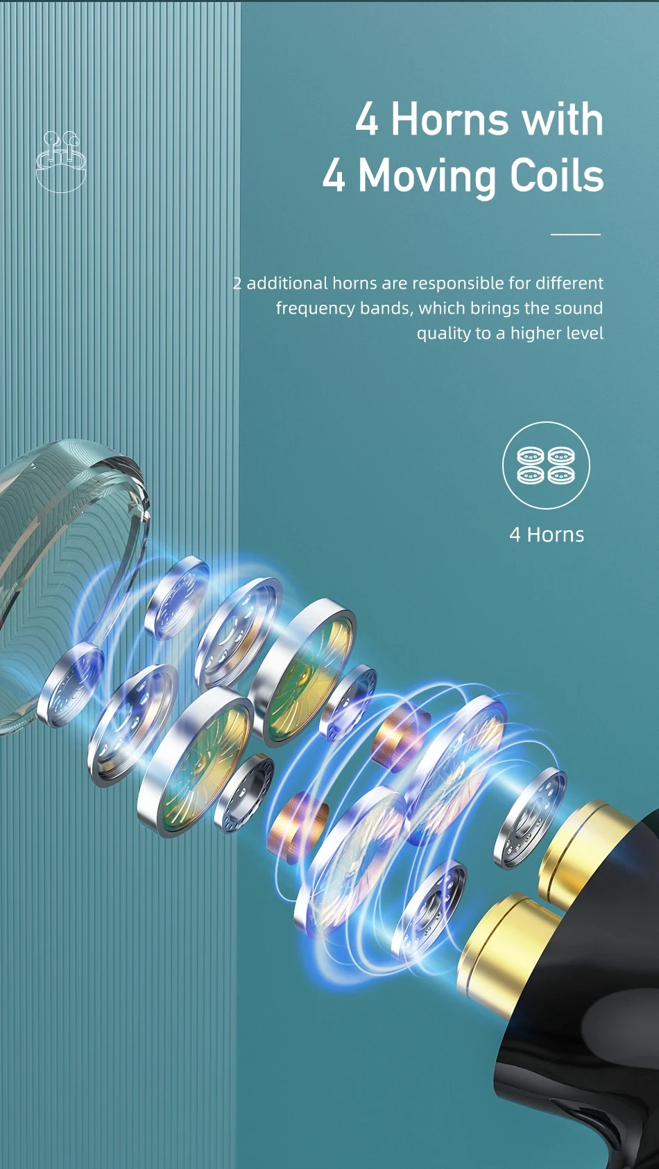 Awei T12P TWS Earphone Dual Dynamic Driver Wireless Bluetooth