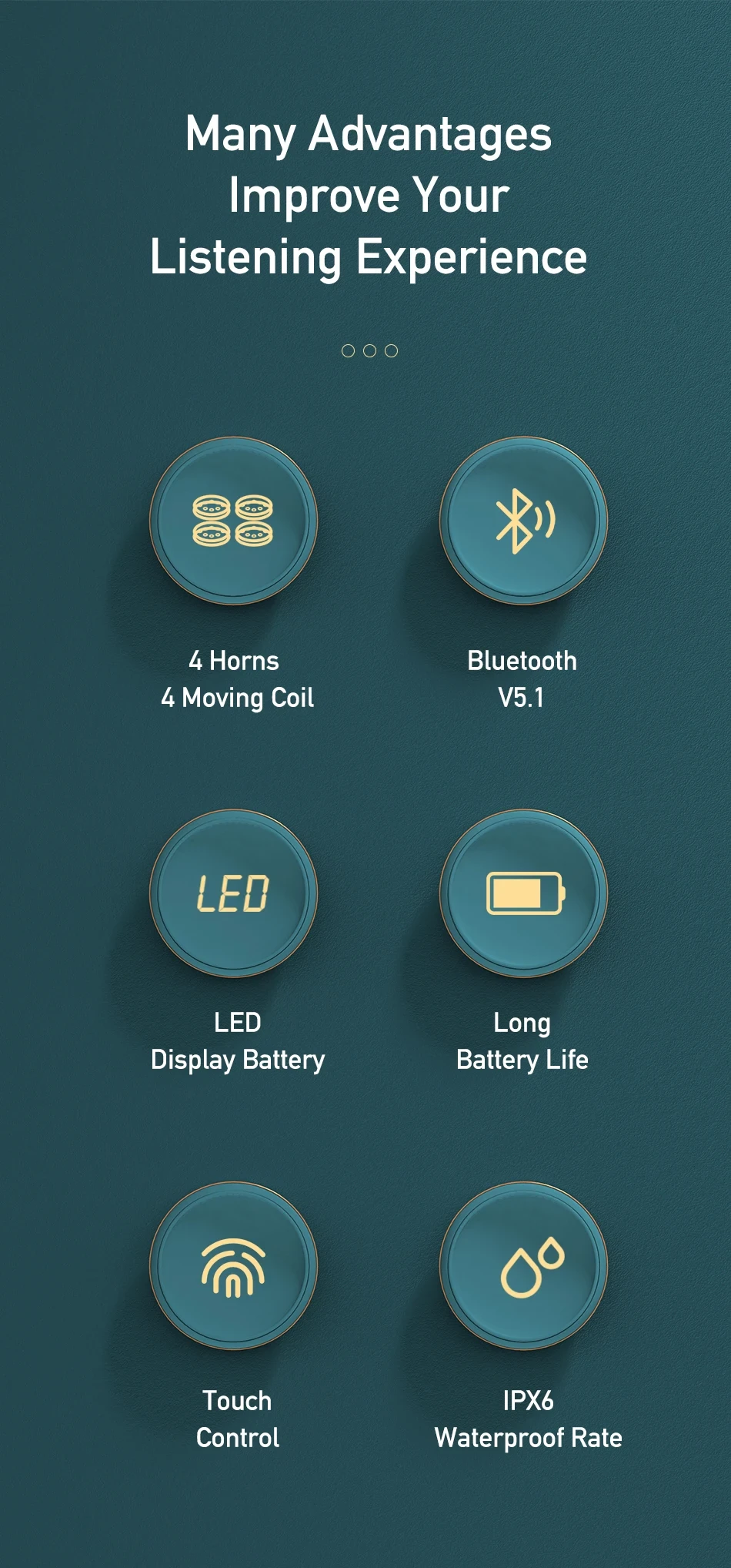 Awei T12P TWS Earphone Dual Dynamic Driver Wireless Bluetooth