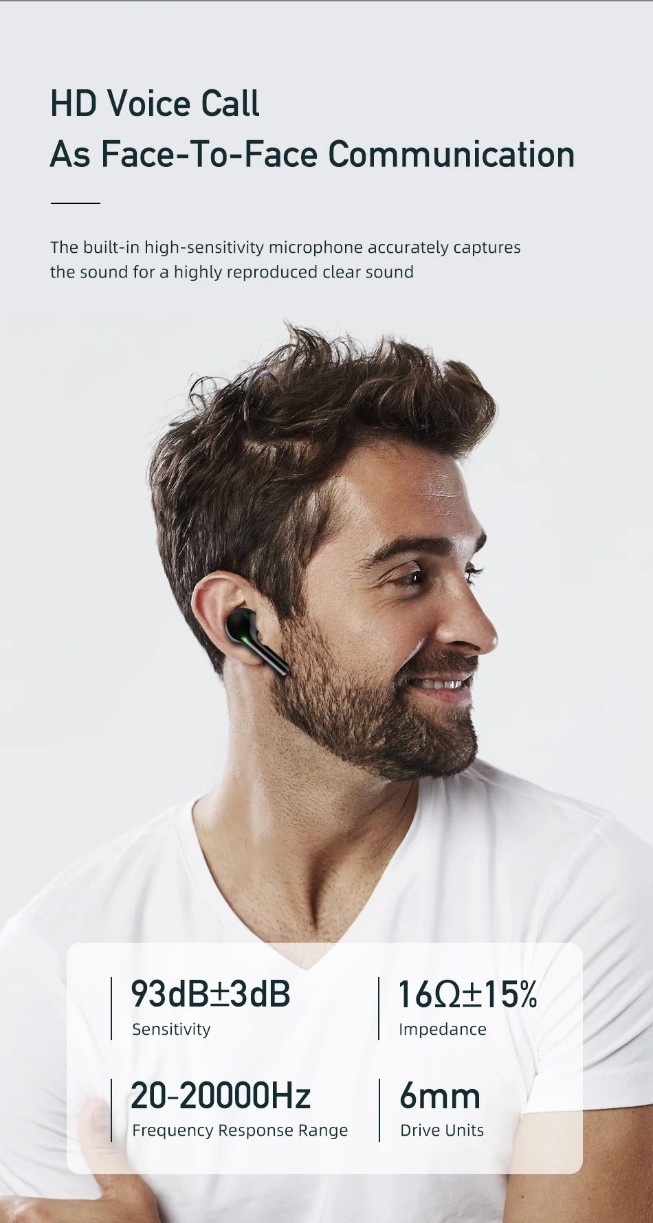 Awei T12P TWS Earphone Dual Dynamic Driver Wireless Bluetooth