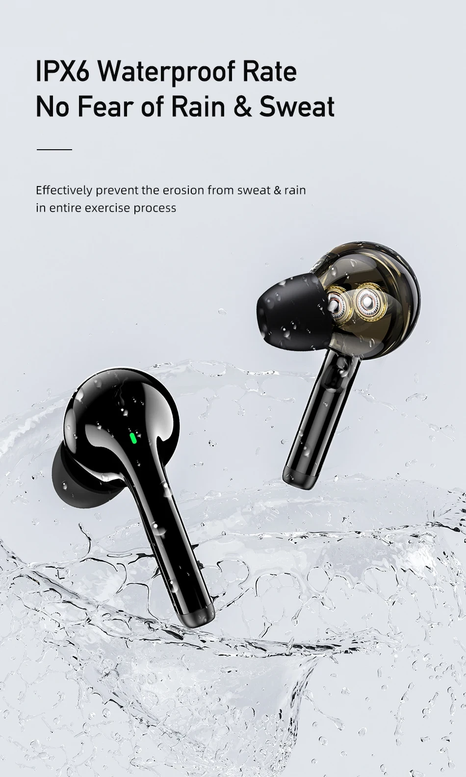 Awei T12P TWS Earphone Dual Dynamic Driver Wireless Bluetooth