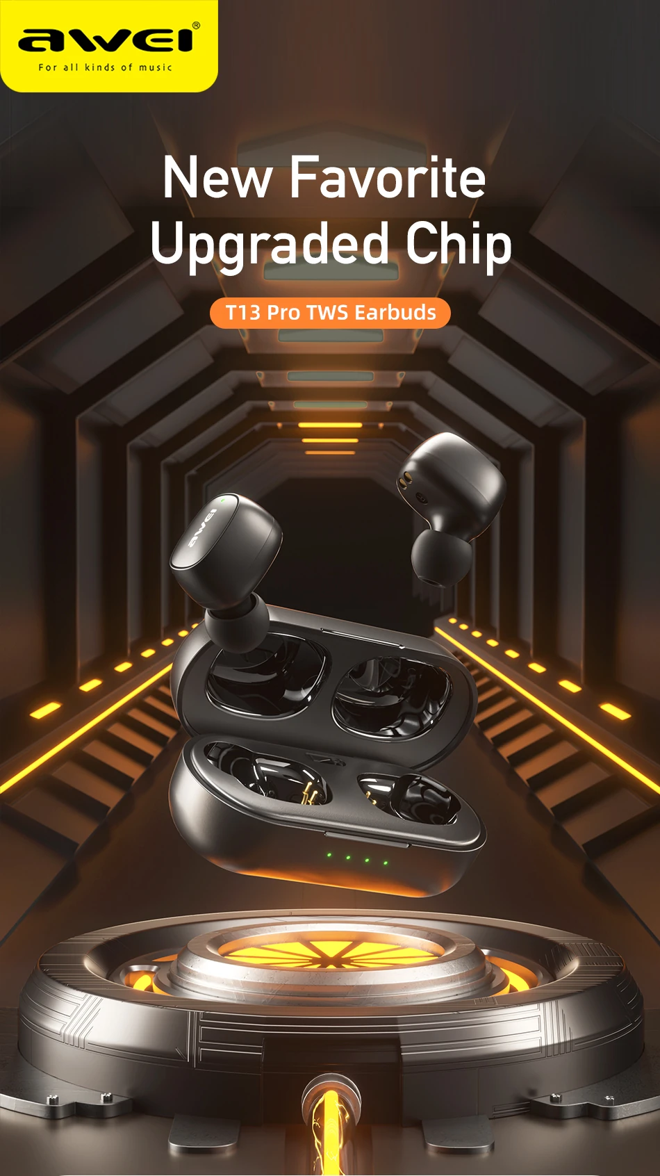 Awei Tws T13 Pro True Wireless Earbuds