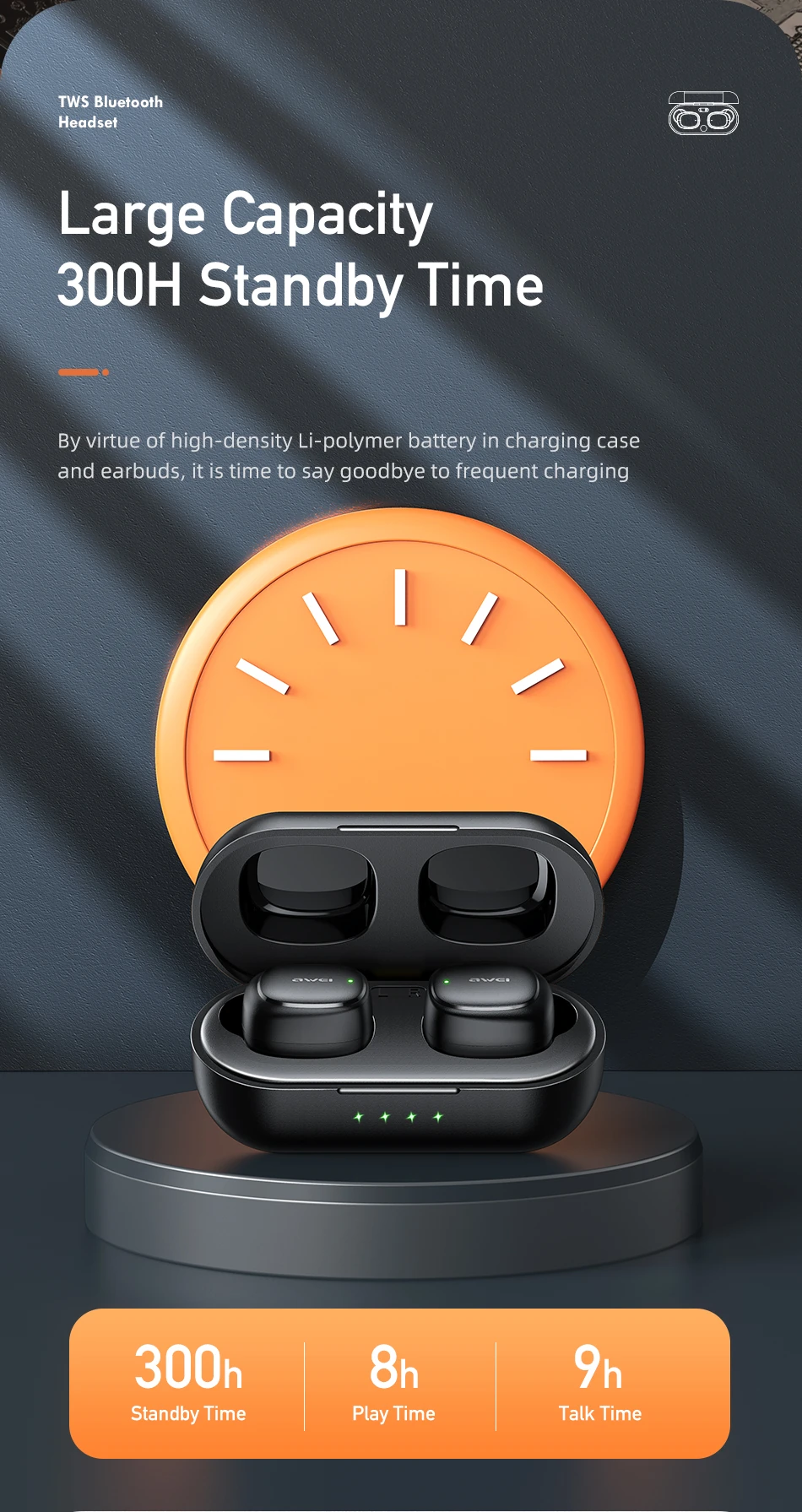 Awei Tws T13 Pro True Wireless Earbuds