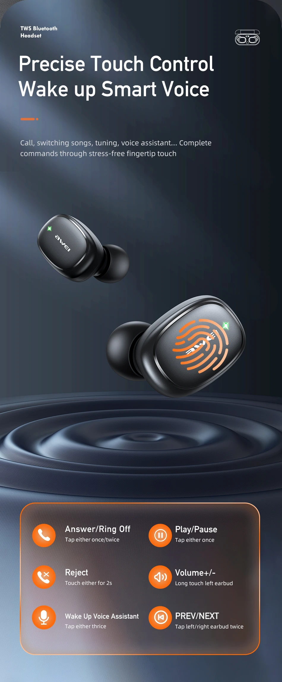 Awei Tws T13 Pro True Wireless Earbuds
