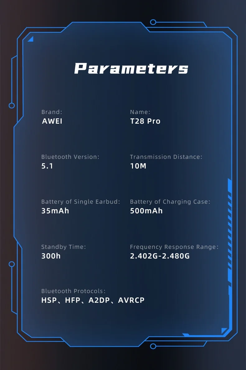 AWEI T28 Pro Gaming Wireless Earphones