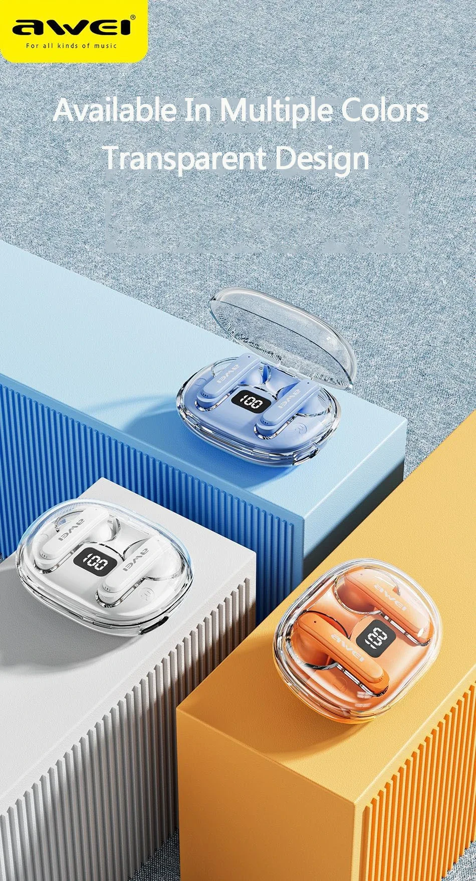 Awei T86 ENC Noise Canceling Wireless Earphones