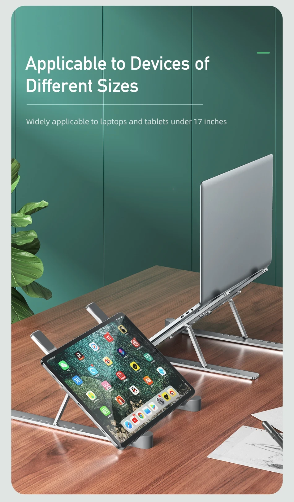 Awei X26 Portable Multi-function Aluminum Stand For Laptop Tablet