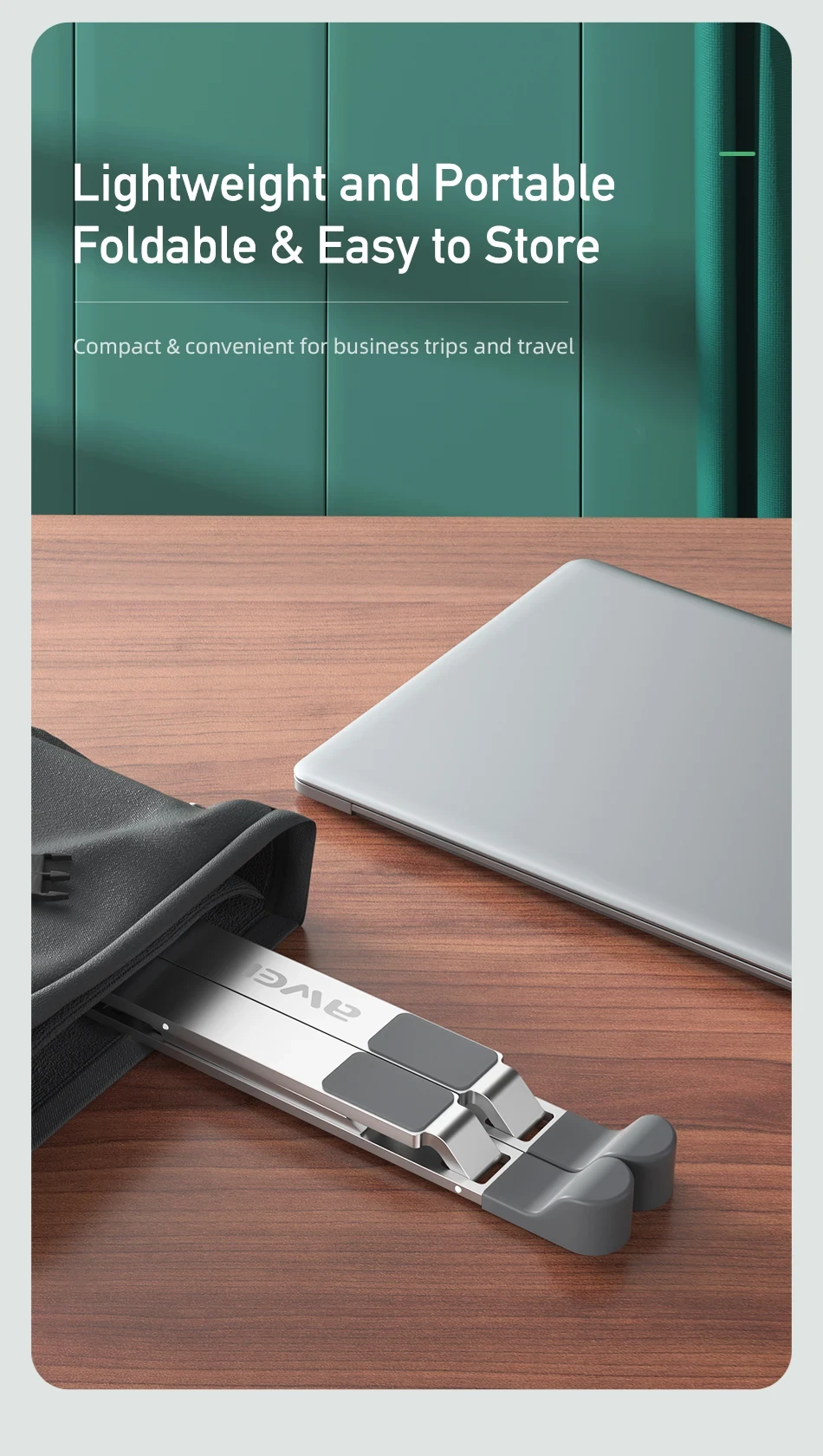 Awei X26 Portable Multi-function Aluminum Stand For Laptop Tablet