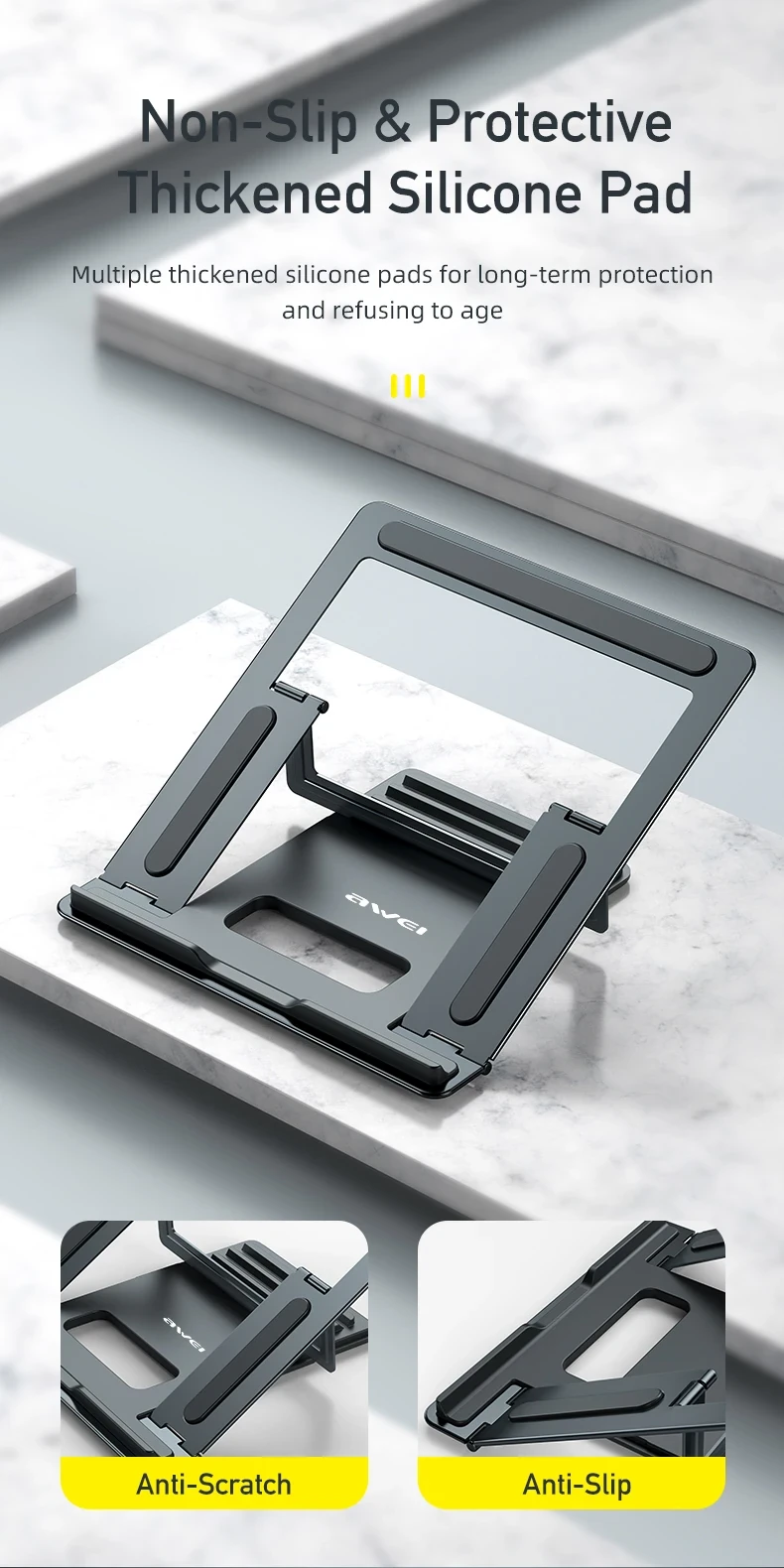 Awei X30 Desktop Folding Holder for Laptops Tablets