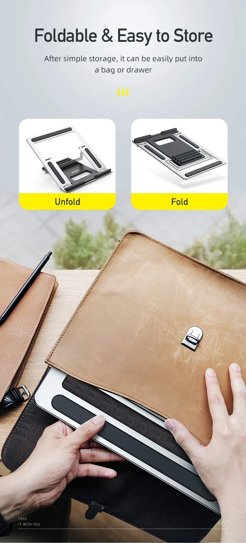 Awei X30 Desktop Folding Holder for Laptops Tablets