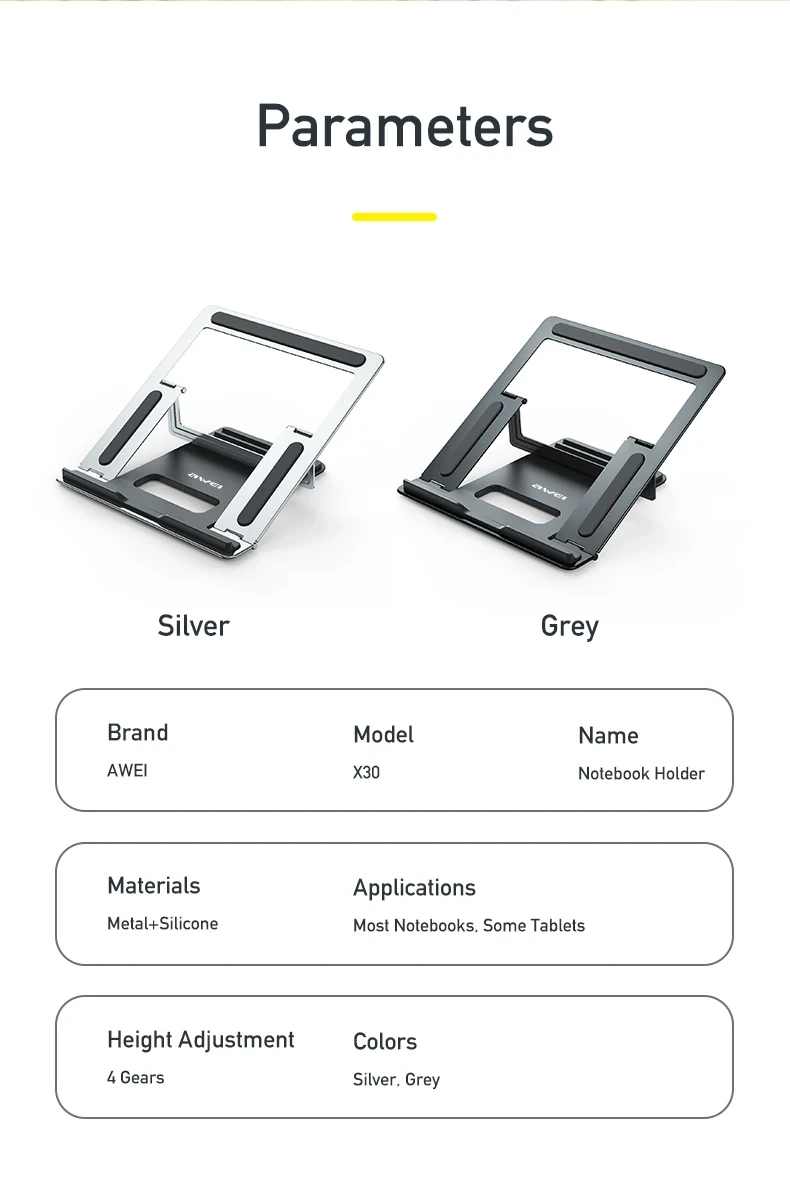 Awei X30 Desktop Folding Holder for Laptops Tablets