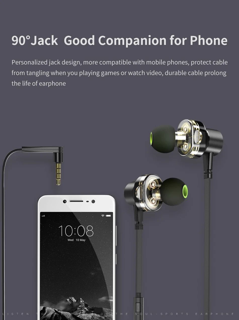 Awei Z1 Sports Earphone With Dual Dynamic Drives Black