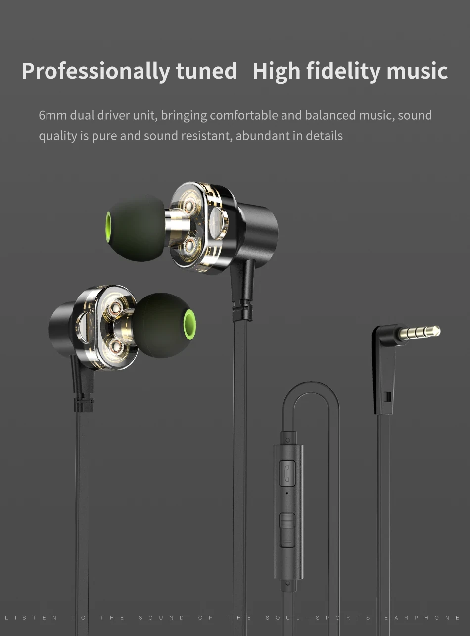 Awei Z1 Sports Earphone With Dual Dynamic Drives Black