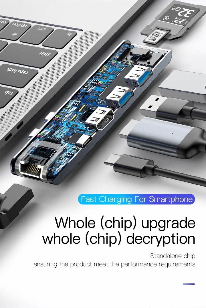 Baseus 7-in-1 Dual USB-C Thunderbolt Hub For MacBook Pro-CAHUB-L0G