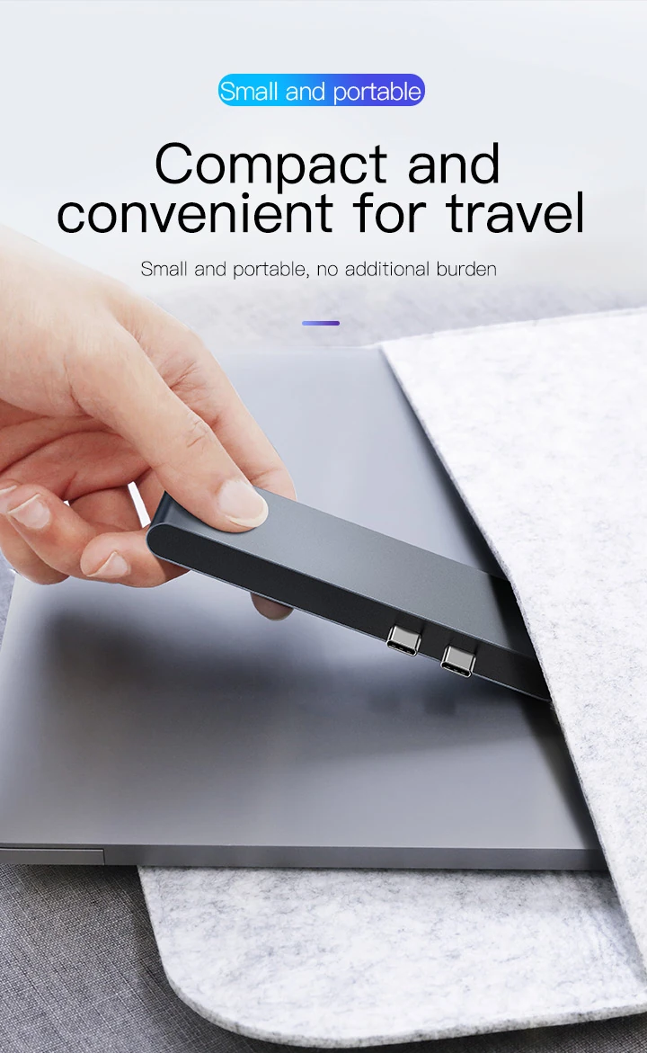 Baseus 7-in-1 Dual USB-C Thunderbolt Hub For MacBook Pro-CAHUB-L0G