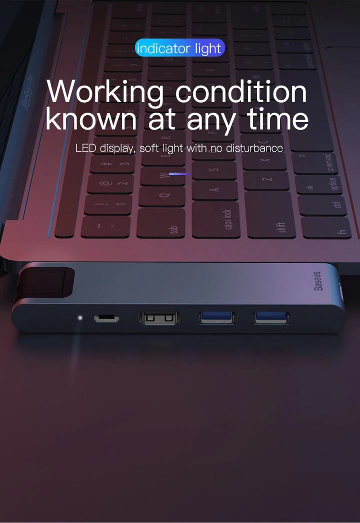 Baseus 7-in-1 Dual USB-C Thunderbolt Hub For MacBook Pro-CAHUB-L0G