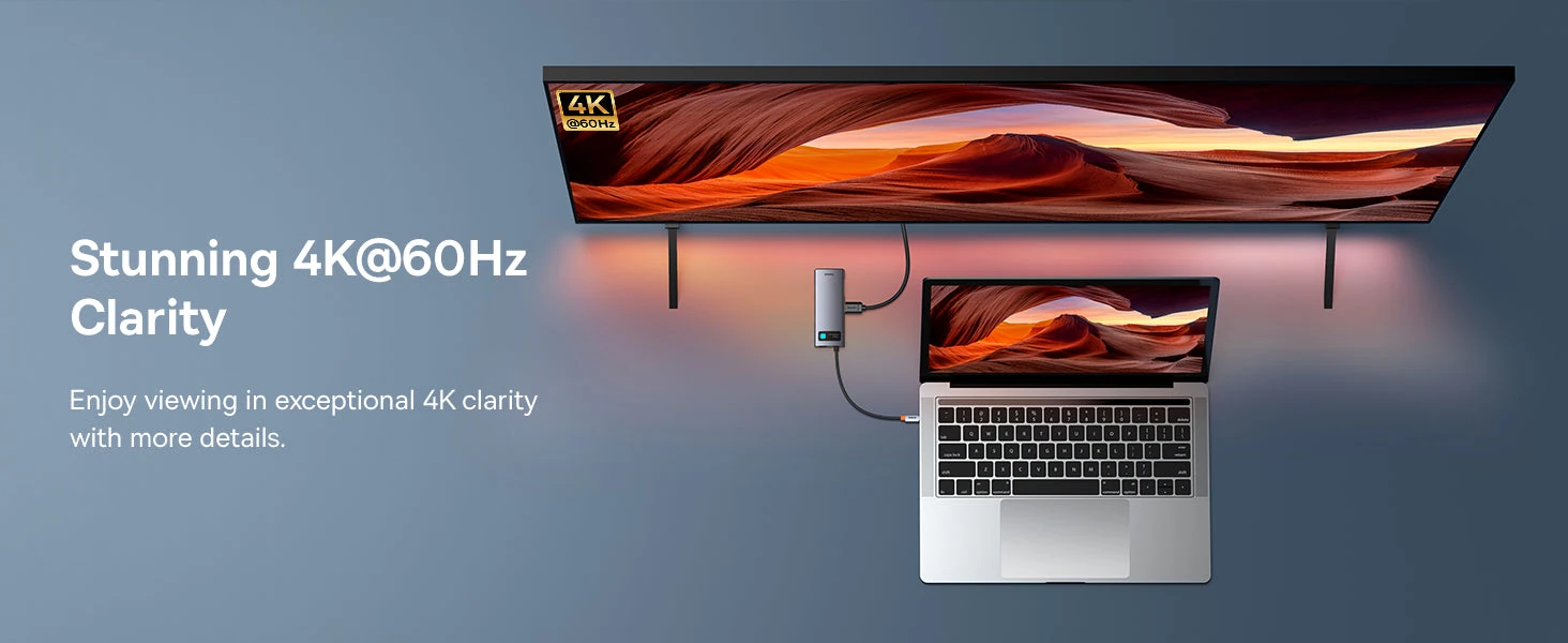 Baseus 4K@60Hz 7-Port USB-C Hub Metal Gleam Series